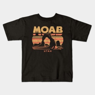 Moab Utah Arches Retro Sunset Kids T-Shirt